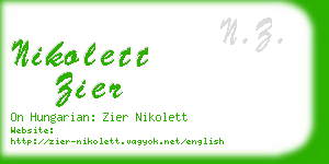 nikolett zier business card